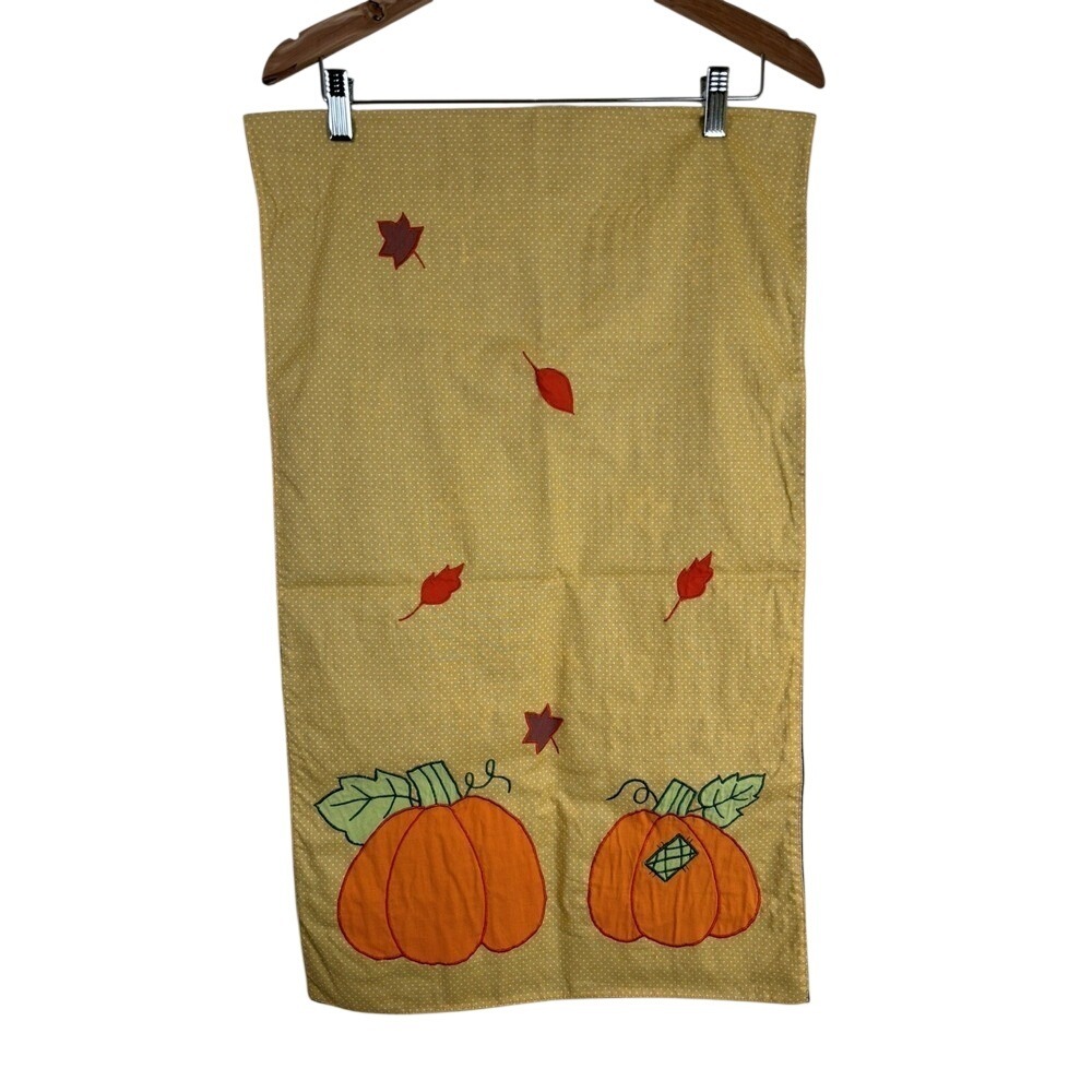 Handmade Snowman Holiday Reversible Fall‎ Pumpkins Table Runner Appliqué 59"X17"